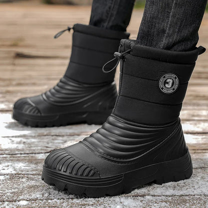Men's Snow Boots Outdoor Comfortable Fleece-lined Warm Men's Outdoor Hiking Men's Shoes for Men Boots With Short Plush Men Boots.