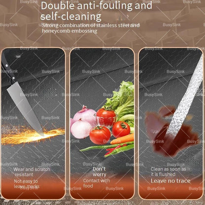 Wasserfall-Küchenspüle aus Edelstahl mit Digitalanzeige, extra große Einzelschüssel, multifunktionales Gemüsewaschbecken für den Haushalt