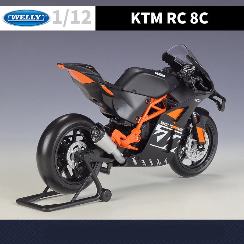 Welly 1:12 KTM RC 8C Alloy Road Racing Motorcycle Model Diecast Metal Street Sports Cross-country Motorcycle Model Children Gift.