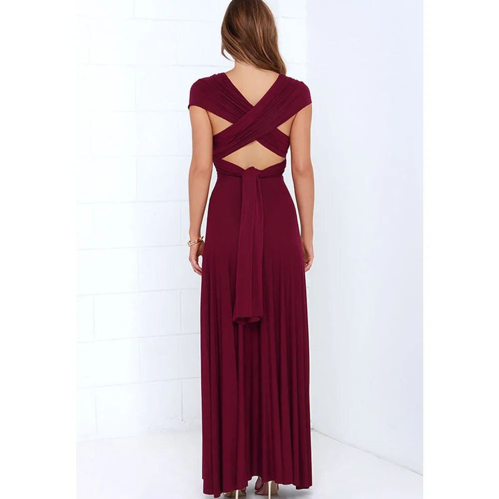 Sexy Frauen Multi way Wrap Cabrio Boho Maxi Club rotes Kleid Verband langes Kleid Party Brautjungfern Unendlichkeit Robe Longue Femme.