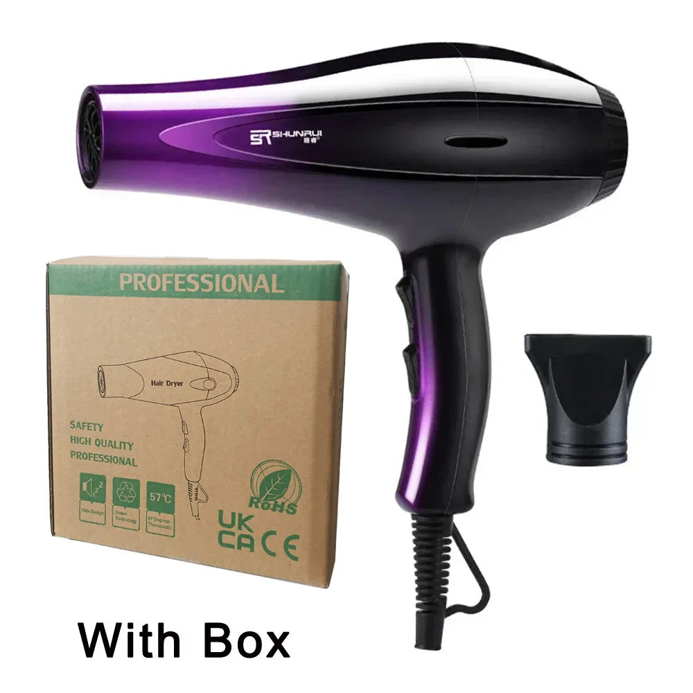 High-Power Ionic Hair Dryer Fast Heating and Hot/Cold 9 Gears Adjustment Home Professional Hairdryer Blow Dryer with Accessories