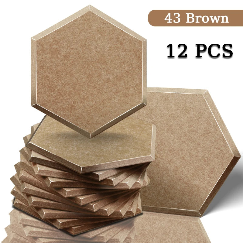 TOUO Acoustic Panel Sound Proof Decorative Wall Panels 12 PCS Acoustic Insulator High Density Noise Absorbing Isolator