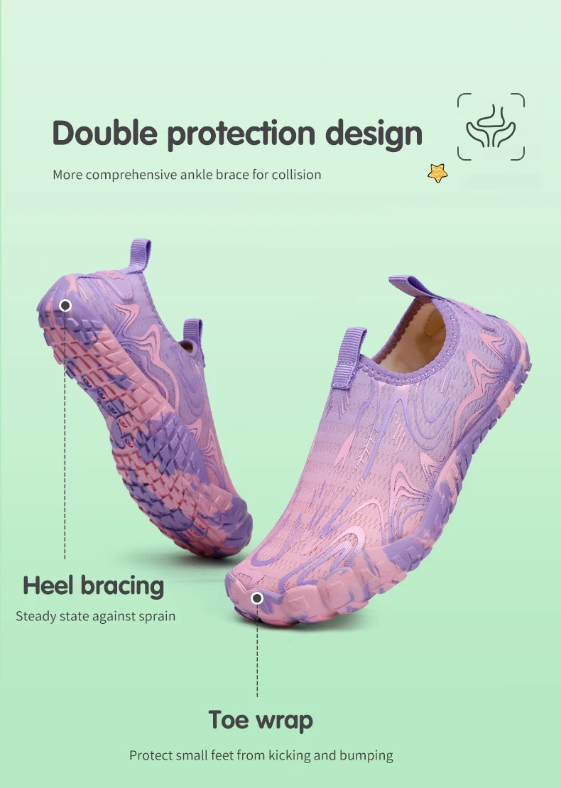 Kids Students Barefoot Quick-Drying Beach Swimming Aqua Shoes Boys Girls Fitness Running Shoes Summer Parent-child Water Shoes.