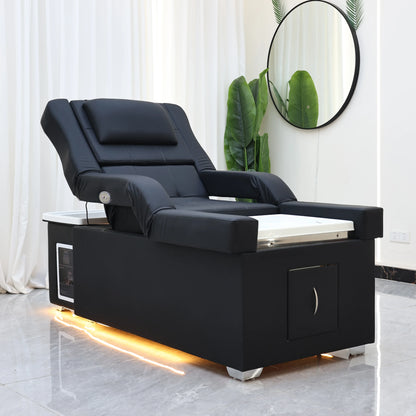 XinSheng Elektrisch verstellbares Lift-Shampoo-Bett, Massagetisch, All-in-One-Salon-SPA-Massagebett mit Haarwaschbecken und Fußbad