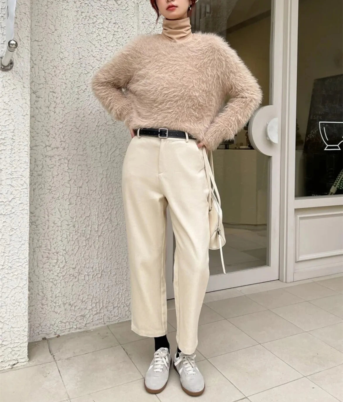 2025 Fashion Women Spring Autumn Knitted Sleeveless O-Neck Loose Pullover Sweater Tops Pull Ladies Winter Turtleneck Sweater.