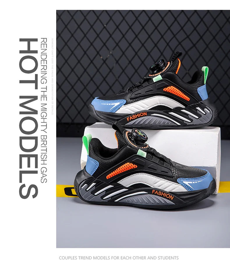 Fashion New Kids Boy Running Sport Shoes Leather Sneakers Children Outdoor Lightweight Breathable Tenis Footwear.