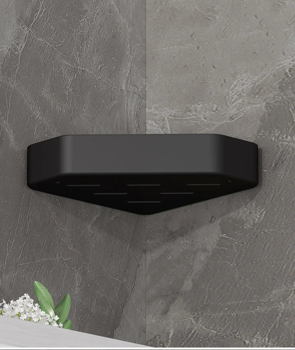 Bad Regal Küche Lagerung Organizer Aluminium Legierung Shampoo Rack Dusche Regal Bad Zubehör Kein Bohrer Regal