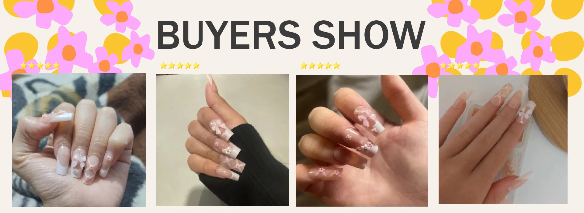 24Pcs Ballet Square Pink Press on Bow Nails 3D Flower with Bandage Design French Nail Tips for Women&Girls Daily,Spring wear.