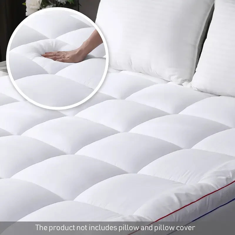Cooling Mattress Topper , Extra Thick Mattress Pad Pillow Top Mattress Cover Quilted Fitted Mattress Protector.