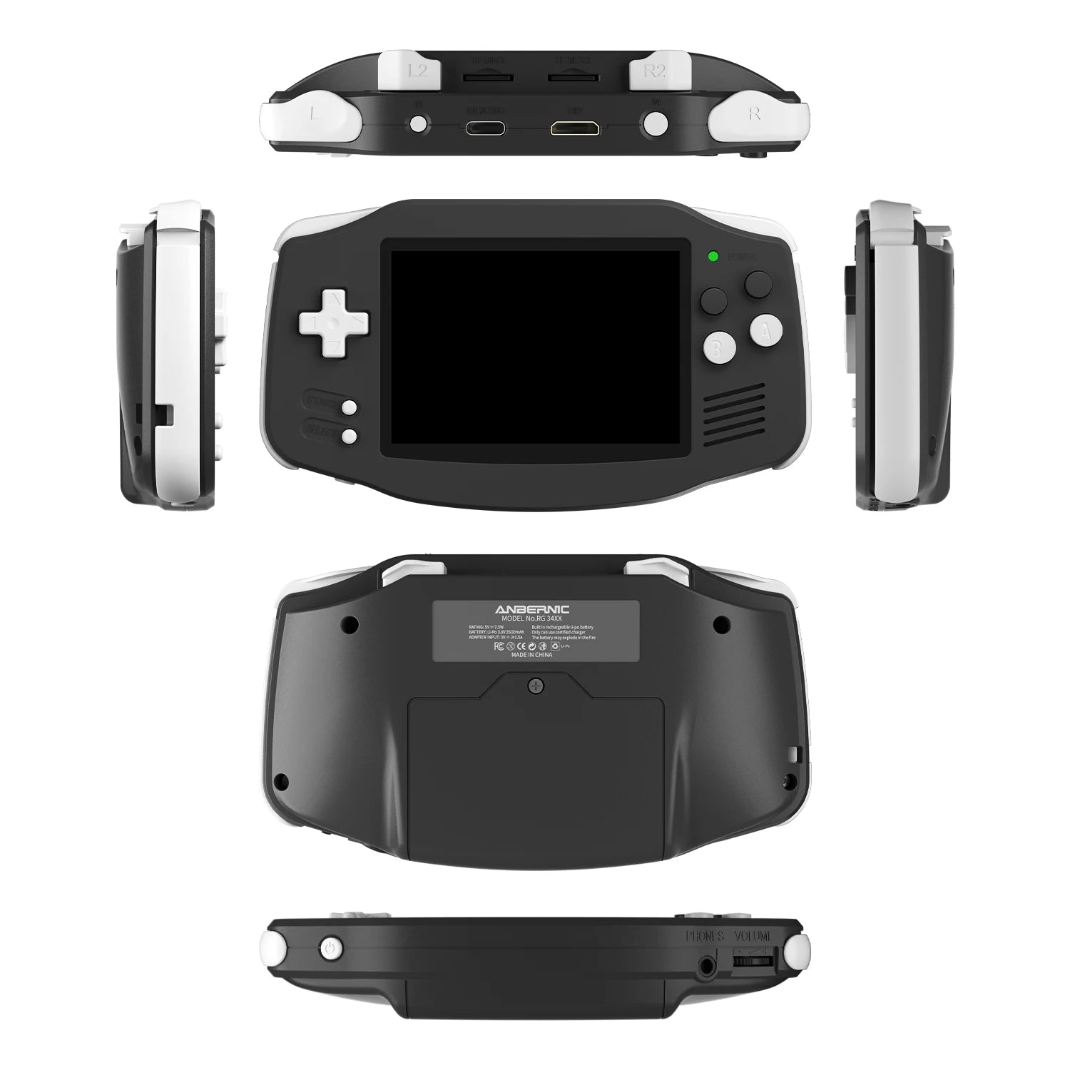 ANBERNIC RG34XX 64Bit Retro Handheld Game Player 3.4-inch IPS Screen HD-Out Portable Game Console 3500mAh streaming With APP.