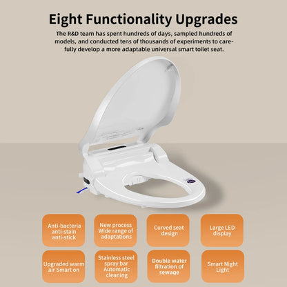 Intelligenter elektronischer Toilettensitzbezug – kabellose Fernbedienung, 3-in-1-Warmsystem, wassersparend – beheizt, trocken, waschen für modernes Badezimmer