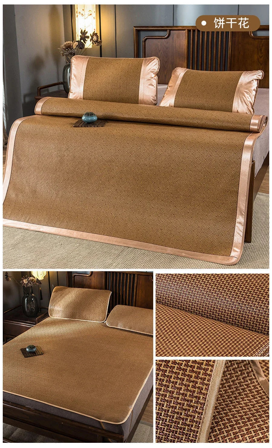 WASART Summer bamboo rattan mat adult children cool sleeping mat sheet 90/150/180cm portable foldable double bed protection pad.