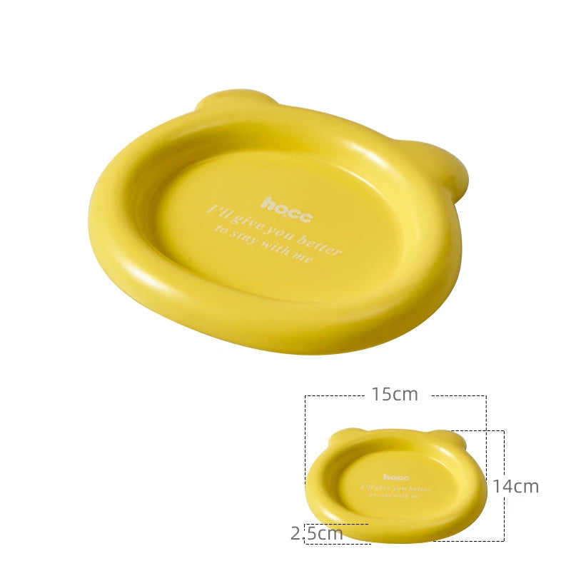 Cat Ceramic Food Basin Pet Small Size Canned Snack Feeding Dish Bowls Puppy Cute Eating Feeders Kitten Supplies