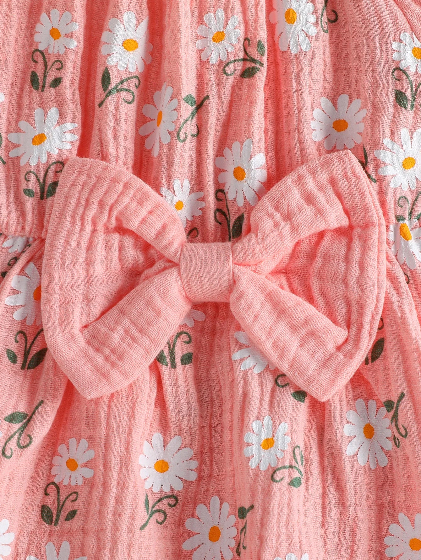 2Pcs Sommer Neugeborenen Weiche Baumwolle Rosa Baby Mädchen Strampler Kleid Daisy Print Kurzarm Overalls Kleidung Bodys + Stirnband.