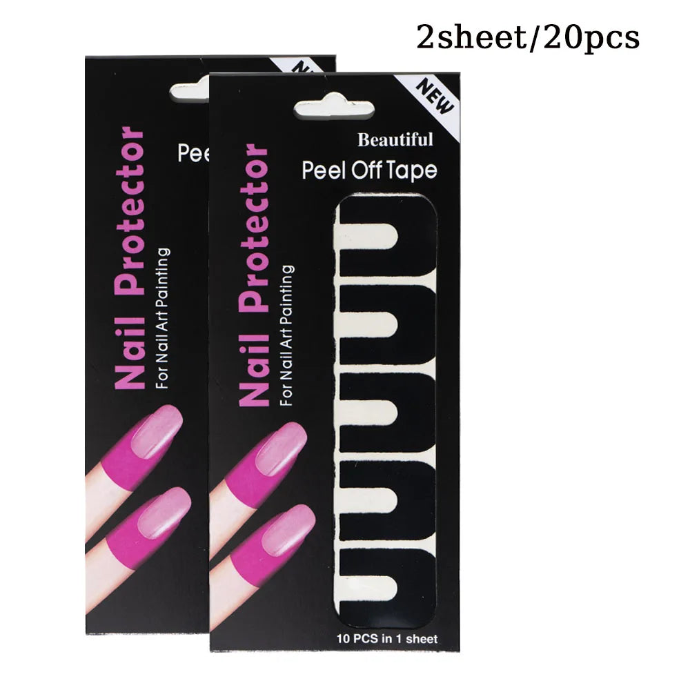 10/20/50 Pcs U-shape Spill-proof Anti-overflow Nail Polish Paint Varnish Peel Off Tape Finger Cover Nail Protector Stickers