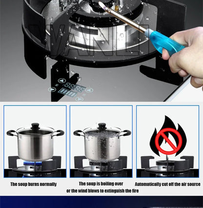 DC330 Gas Stove Household Desktop Embedded Double Stove Natural Gas Liquefied Gas Stove/Toughened Glass Panel.