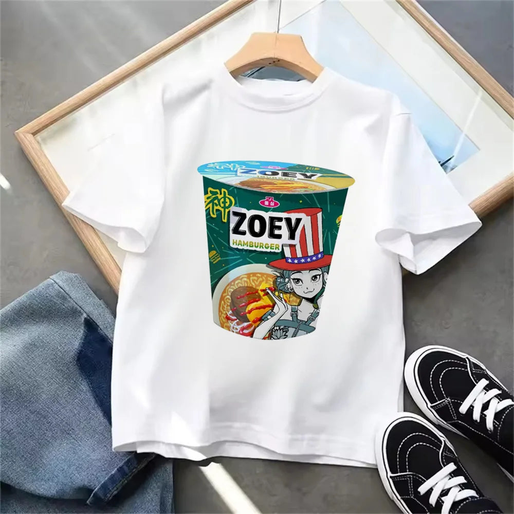 Summer 2025 New KPop Demon Hunters Kids Girls Boys T-shirt Children's Clothing T Shirt Casual O-Neck Short Sleeve Tops.