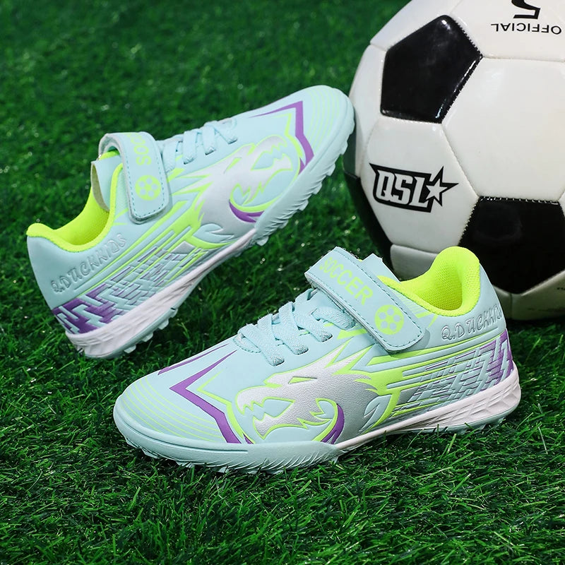 Childrens Football Shoes Summer New Outdoor Grass Professional Competition Training Sports Anti Slip Soccer Shoes for Kids.