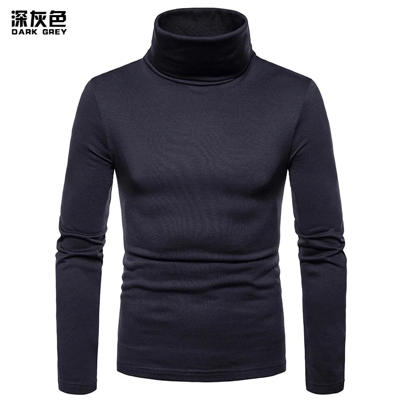 Turtleneck Pullovers Sweaters Men 2020 Autumn Winter Solid Color Long Sleeve Knitting Sweater Thickening Men's Bottoming Shirt