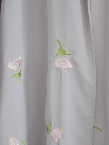 Women Middle East Arabic Dubai Abaya Luxury Rose embroidery Kimono Cardigan Long Dress Modest Robe Femme Islam Clothing Kebaya.