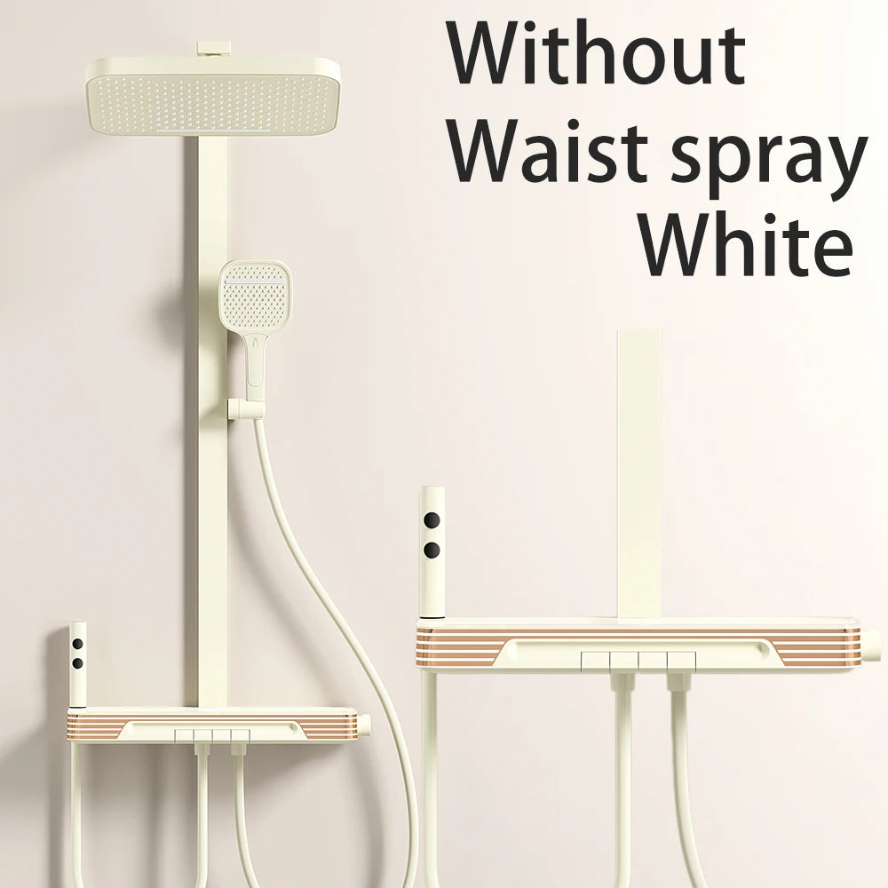 Bluetooth Music Digital Bathroom Shower System Ambient Lighting thermostatic Digital Bathroom Shower Set Faucets Accessories