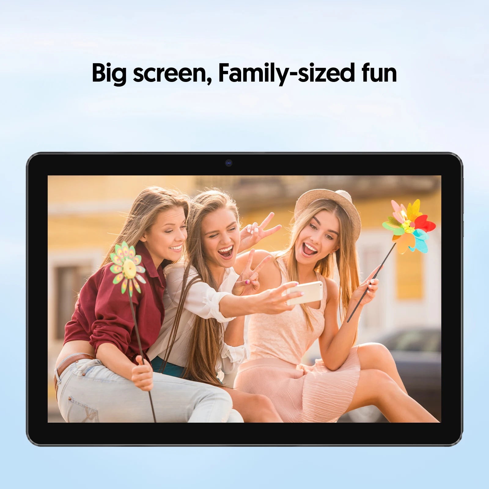 BAKEN 10-inch Android 15 tablet, 128GB RAM + 9GB + 64GB storage, 1TB expandable memory, WiFi 6, Bluetooth, Google GMS.