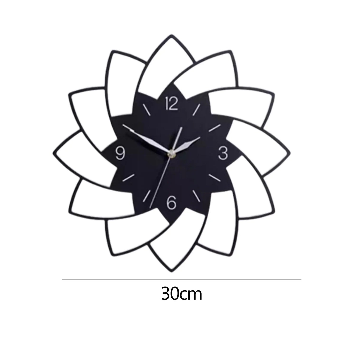 12 Zoll genaue kreative leise Innenwanduhr Blumenförmige dekorative Uhren für Wohnzimmer Ornament Acryl Wanduhr