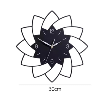12 Zoll genaue kreative leise Innenwanduhr Blumenförmige dekorative Uhren für Wohnzimmer Ornament Acryl Wanduhr
