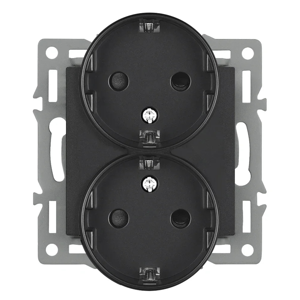 SRAN F6 Serie mehrere Rahmen schwarze Panel aus gehärtetem Glas, EU FR UN-Steckdosen und Schalter Dimmer-Lüfter-Fußlampe Rj45 RJ11Module DIY