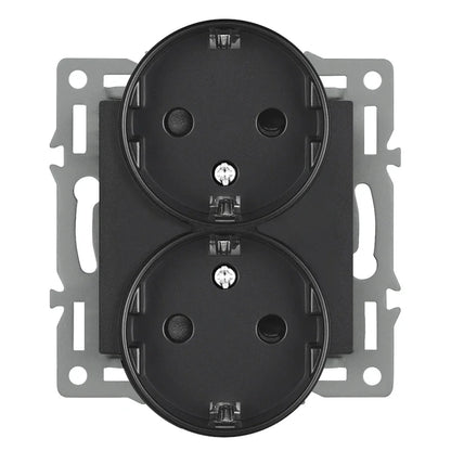 SRAN F6 Serie mehrere Rahmen schwarze Panel aus gehärtetem Glas, EU FR UN-Steckdosen und Schalter Dimmer-Lüfter-Fußlampe Rj45 RJ11Module DIY
