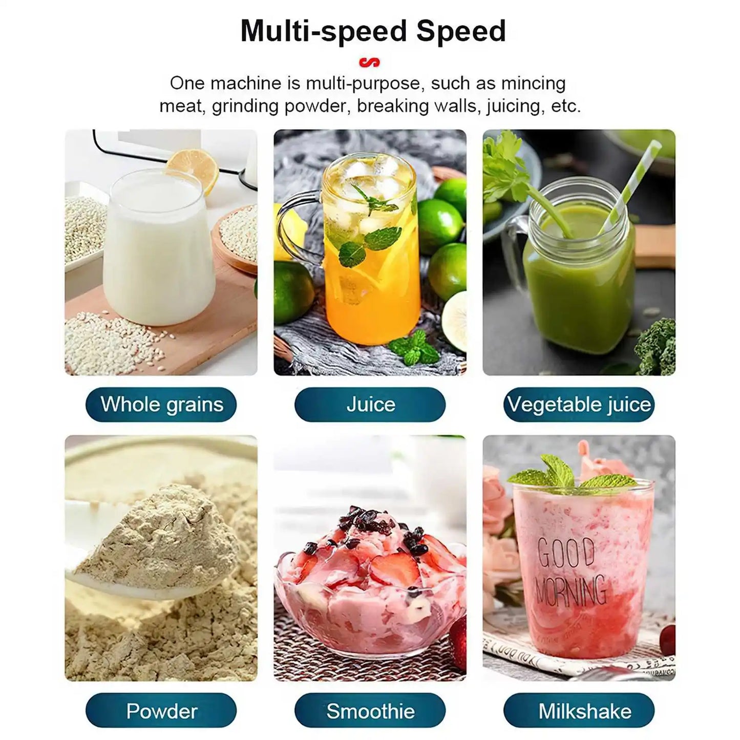 2000W Heavy Duty Commercial Blender Stationary Mixer Food Processor Ice Smoothies for Kitchen High Power Juicer Blender BPA Free.