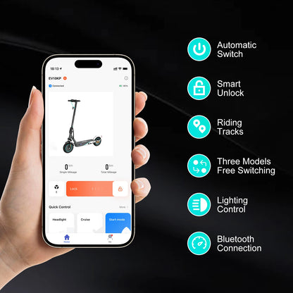 RCB EV10K PRO ABE Electric Scooter, App Control, 10'' Foldable 400W Electric Scooter Adults, E-Scooter with Dual shock absorbers.