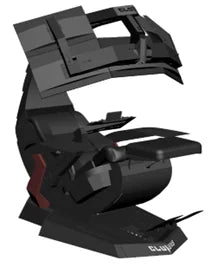 Manticore Zero Gravity Liegestuhl aus echtem Leder, Cockpit-Option, Memory-Schaum mit Massageunterstützung, mehrere Monitore