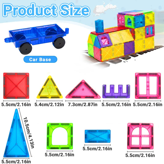 40/64/100PCS Magnetic Building Blocks Montessori  Educational Constructor Toys Set For Kids Game For Boys Girl Gifts.