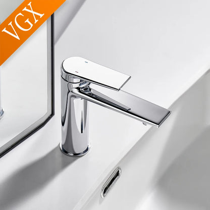 VGX Bathroom Faucets Luxury Gold Basin Mixer Sink Faucet Gourmet Washbasin Tapware Hot Cold Water Tap Brass Chrome Black Grey