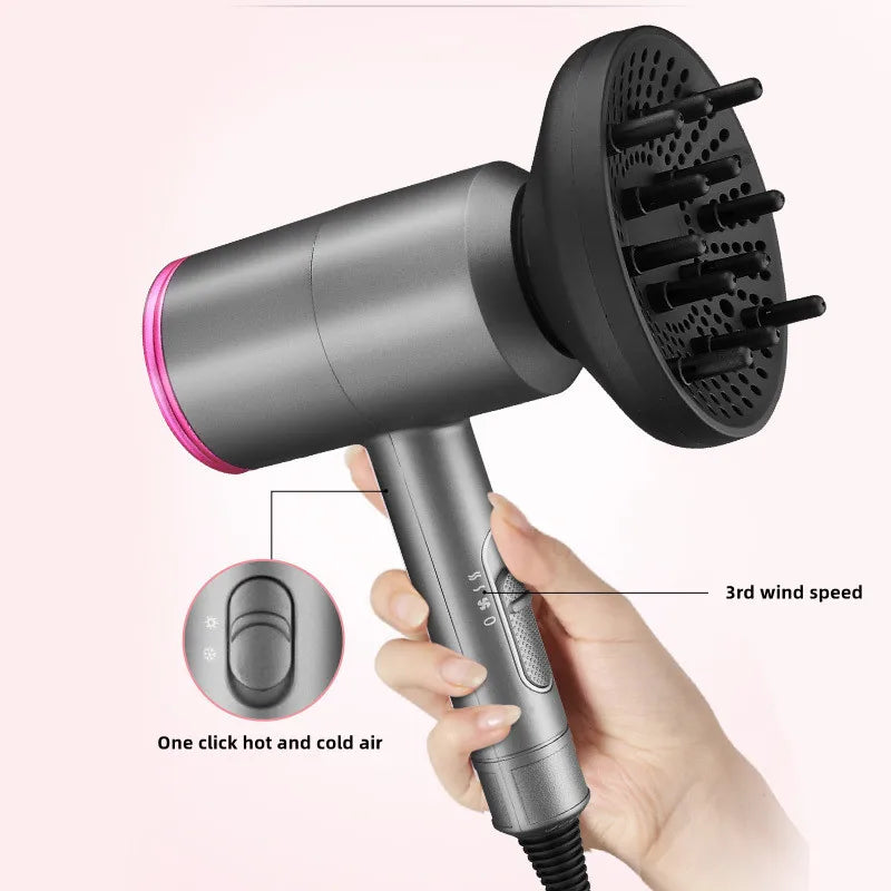 Professional Hair Dryer With High Air Volume And Quick Drying Negative Ion Hair Care EU/US/UK/AU Plug For Home Use Hair Dryer