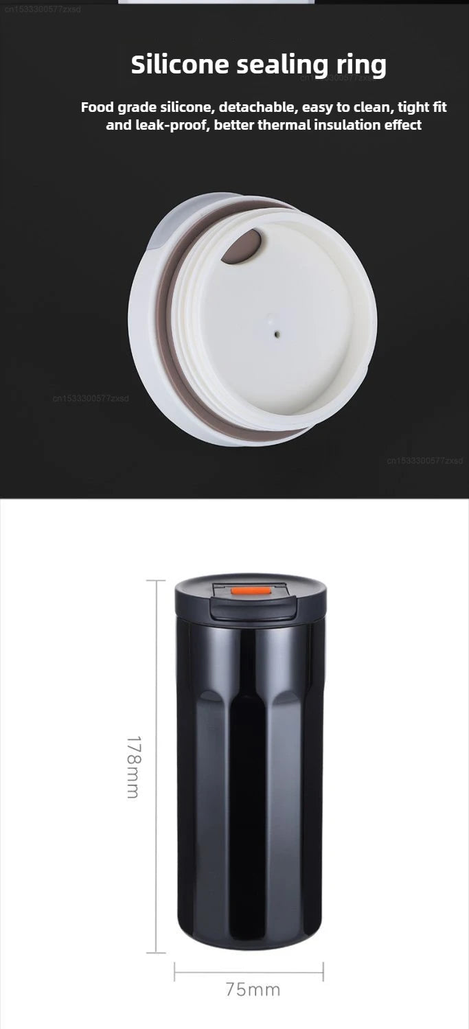 New Xiaomi Ceramic Coating Coffee Mug Stainless Steel Insulated Mug High-value Girls Cup Portable Walking Mug for Home School.