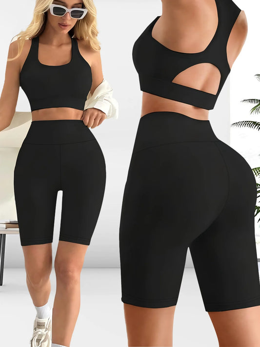 Fitfemme Women's High Waist Yoga Shorts - Tummy Control Quick Dry 4-Way Stretch Athletic Gym Running Workout Fitfemme.