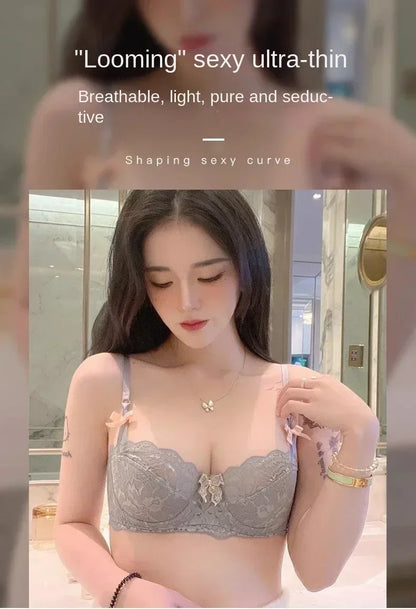 BANERDANI Light Luxury French Pure Desire Triangle Cup Breathable New Spring/summer Breathable Sexy Lace Not Empty Cup Bra Cover.