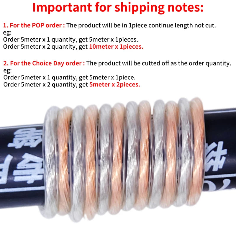 1/5/50M Electrical Wire 2 Pins Transparent Cable 30AWG - 16AWG UL2468 PVC Speakers Audio Headphone LED Strip Lamp Extension Cord.