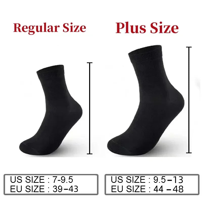 20Pcs/Lot Men's Pure Cotton Socks Plus Size Solid Color Casual Office Business Long Socks Breathable Soft Men's Socks EU39-48.