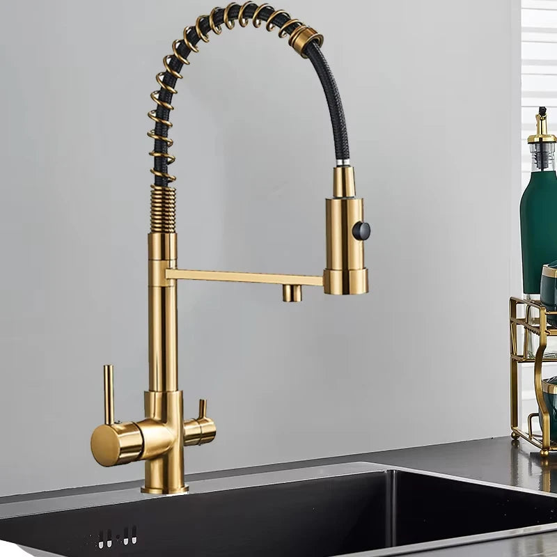 Filtered Kitchen Faucet Pure Water Kitchen Faucet Dual Handle Hot&Cold Drinking Water Purified Kitchen Mixer Taps