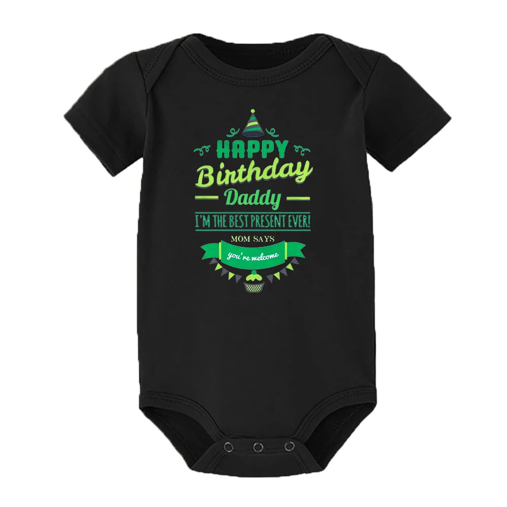 Alles Gute zum Geburtstag Papa Neugeborenes Baby Body Geschlechtsneutrale Babyartikel Säuglingskleidung Zwillinge Outfit Strampler Vater Geburtstagsgeschenk