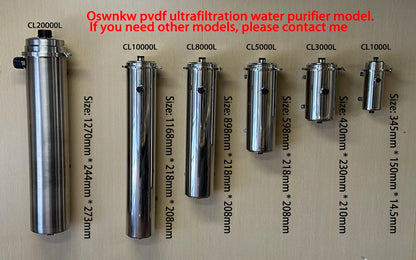 Large flow PVDF whole house ultrafiltration water purifier 0.01um pre-filter SUS304  service life 5 years.