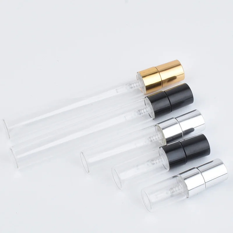 20PCS/LOT 3ML 5ML 10ML Mini Portable Colorful Glass Perfume Bottle With Aluminum Atomizer Empty Cosmetic Containers For Travel.