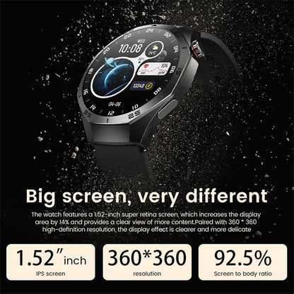 2025New For Android and ios Smart Watch Men AMOLED Screen GPS Motion trajectory Heart Rate Bluetooth Calls SmartWatch Waterproof.