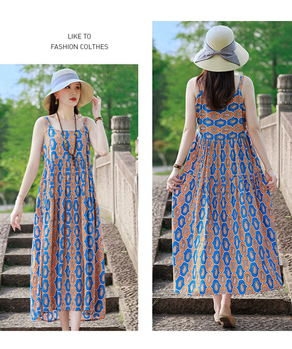 Neue Mode Lässig 2025, Sommer Elegante Kleider Für Frauen Oansatz Druck Vintage Ärmelloses Kleid Lose Frauen Kleidung.