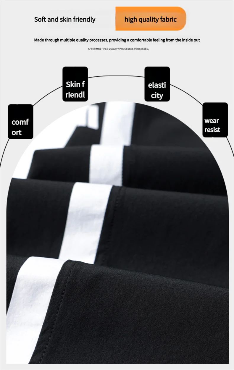 2025 Summer Ice Silk Casual Pants Boys Casual Peplum Pants Handsome Straight Colorblocking Sports Pants.