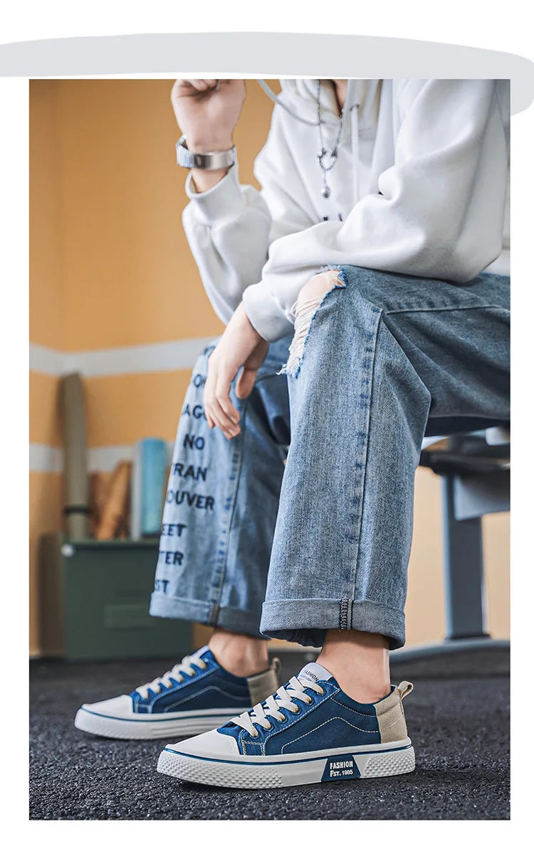 Atmungsaktive Herren-Skateschuhe aus Segeltuch mit weicher Sohle, lässige Turnschuhe, trendige, vielseitige, leichte, rutschfeste Slip-On-Sportschuhe, Größe 37–48.