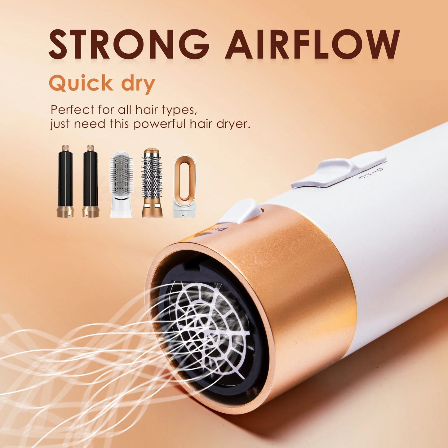 Multi Functional 5-in-1 Electric Hair Brush Dyson Airwraps Hair Dryer Brush Hot Air Comb Straight Hair Brush Curling Iron.